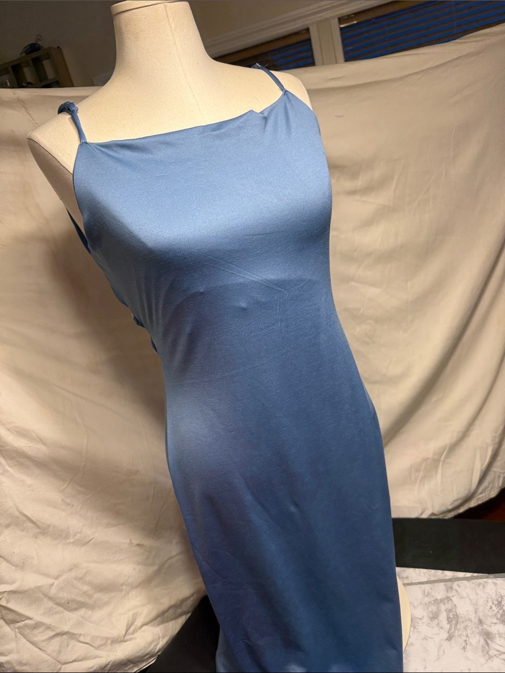 Vibe Blue Slip Midi Dress